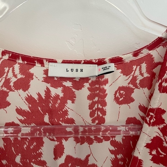 Lush Floral Wrap Maxi MIDI Dress short sleeve small - Picture 6 of 11